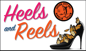 heels and reels logo and butterflies coming out of high heel