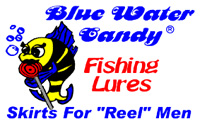 blue water candy fishing lures logo