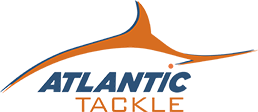 Fish shaped Atlantic Tackle logo